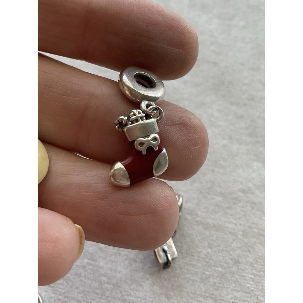 Pandora Lot Of 3 ALE 925 Sterling Silver Dangle Charm Xmas Stocking Heart Grad - Picture 3 of 10